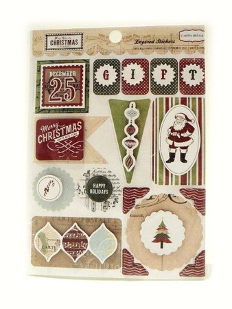 Naklejki warstwowe 3D SO THIS IS CHRISTMAS LAYERED STICKERS 16 szt. CARTA BELLA Echo Park