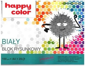 Blok rysunkowy A4 PREMIUM BIAŁY happy color