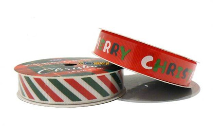 Tasiemka rypsowa 2 szt. CHRISTMAS 1,5 cm 3 m INTERDRUK