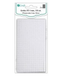 Kostka 3D klejąca dwustronna 3 mm 728 szt. dpCraft