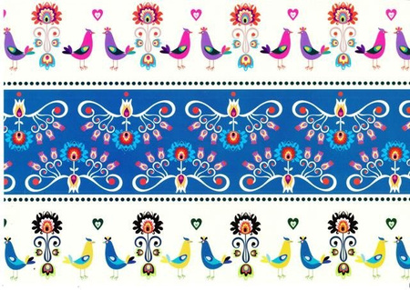 Wycinanka A4 samoprzylepna WZORY REGIONALNE KASZUBSKO-LUDOWE CORMORAN