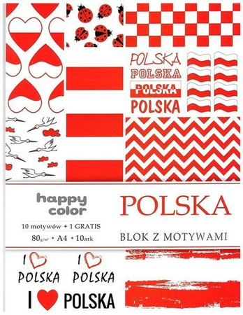 Blok z motywami A4 POLSKA happy color