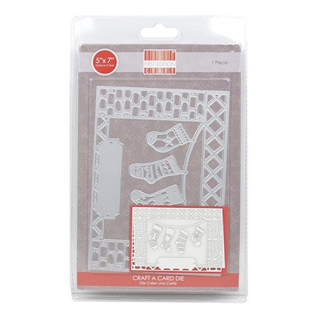 Wykrojnik ŚWIĄTECZNE SKARPETY PRZY KOMINKU - FIRST EDITION CHRISTMAS DIE 12,3 x 17,3 cm Dovecraft