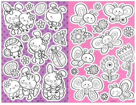 Wielkanocne naklejki do kolorowania 4 arkusze 50 szt. Arpex