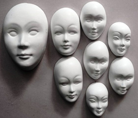 Szablon foremka do gipsu TWARZ MASKA WENECKA 4-8 cm 9 elementów KNORR prandell