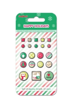 Ćwieki HAPPY HOLIDAYS 21 szt. ScrapBerry`s