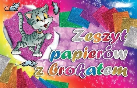 Wycinanka B5 (zeszyt papierów) brokatowa mix 8 kolorów Aliga