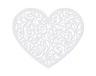 Serce ażurowe wycinanka z papieru 12 cm 10 szt. PartyDeco