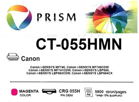 Toner do Canon CRG 055H MAGENTA 5,9K PRISM