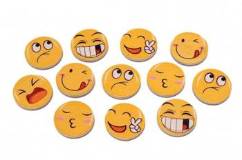 Buźki drewniane EMOTKI 12 szt. Craft with Fun