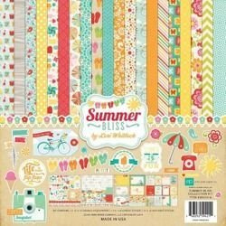 Papier do scrapbookingu dwustronny z naklejkami 30,5 x 30,5 cm SUMMER BLISS 14 szt. Echo Park