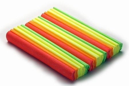 Bibuła marszczona mix 4 kolorów FLUO 5 szt. Happy color