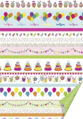 Papier do scrapbookingu dwustronny B2 50 x 70 cm PARTY KOLOROWE WZORY Heyda