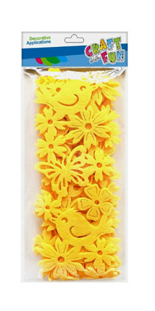 Girlanda z filcu KWIATY MOTYLE PTASZKI ŻÓŁTA Craft with Fun