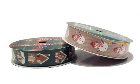 Tasiemka rypsowa 2 szt. CHRISTMAS 1,5 cm 3 m INTERDRUK