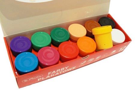 Farby plakatowe 12 kolorów x 20 ml Herlitz