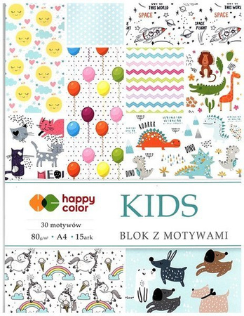 Blok z motywami A4 KIDS happy color