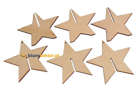Ozdoby drewniane GWIAZDA 3D 8 cm 3 szt. Aliga