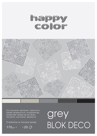 Blok Deco Grey A5 TONACJA SZARA happy color