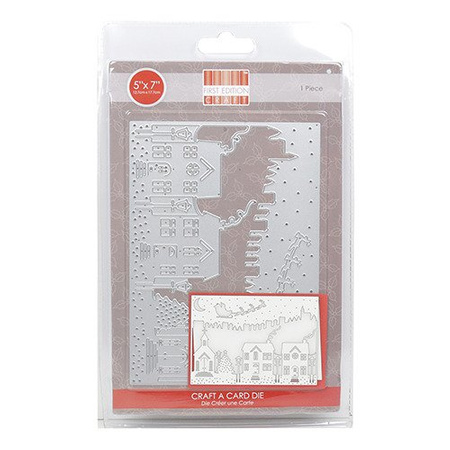 Wykrojnik MIKOŁAJ W SANIACH W MIASTECZKU - FIRST EDITION CHRISTMAS DIE 12,3 x 17,3 cm Dovecraft