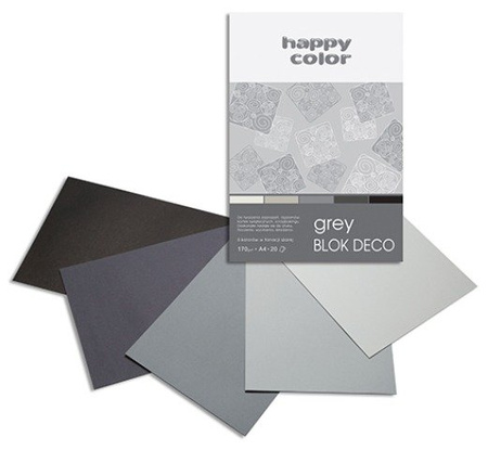 Blok Deco Grey A4 TONACJA SZARA happy color