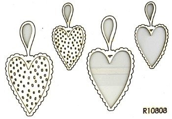 Tekturki wycinanki z tektury SERCA ZAWIESZKI 4 szt. 