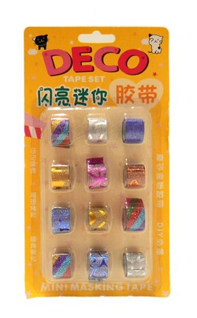 Taśma dekoracyjna samoprzylepna DECO BROKAT mix 12 szt. CORMORAN