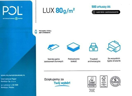 Papier ksero A4 80 g POL LUX