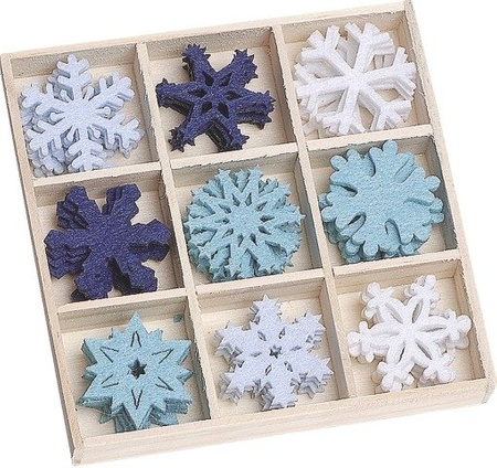 Ozdoby filcowe ŚNIEŻYNKI 45 szt. KNORR prandell