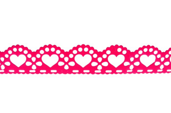 Koronka samoprzylepna RÓŻOWE SERCE 1,5 cm 1 m Cormoran