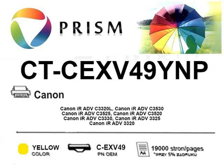 Toner do Canon C-EXV49 YELLOW 19K PRISM