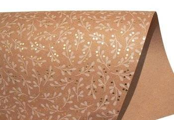 Papier do scrapbookingu jednostronny B2 50 x 70 cm JEMIOŁA NATURALNY ZŁOTY Heyda