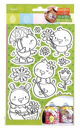 Wielkanocne naklejki do kolorowania 4 arkusze 50 szt. Arpex