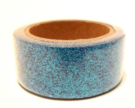 Taśma dekoracyjna samoprzylepna NIEBIESKA brokatowa 1,8 cm 2 m Aliga