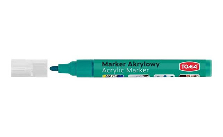 Marker akrylowy z okrągłą końcówką ZIELONY TOMA