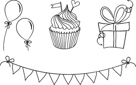 Stemple gumowe drewniana oprawa PARTY 4 szt. Heyda