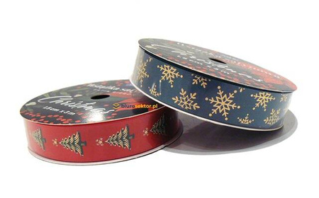 Tasiemka satynowa 2 szt. CHRISTMAS 1,5 cm 3 m INTERDRUK