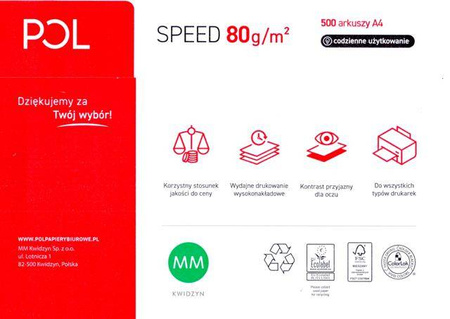 Papier ksero A4 80 g POL SPEED