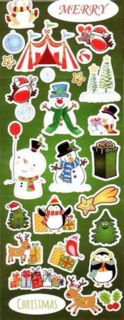 Naklejki 2D i brokatowe BOŻE NARODZENIE 55 szt. Arpex