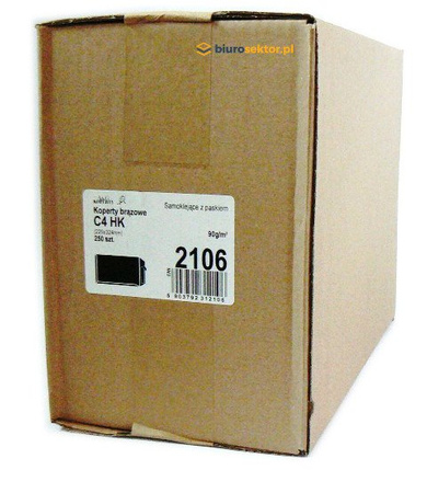 Koperta samoklejąca z paskiem C4 HK 250 szt. brązowa