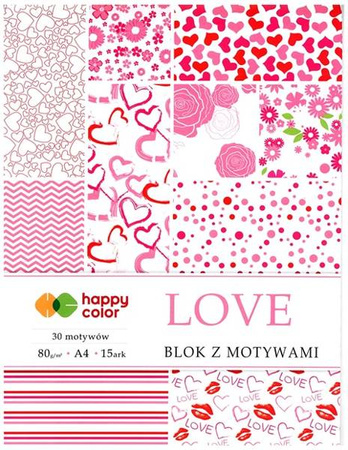 Blok z motywami A4 LOVE happy color