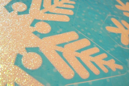 Naklejka elektrostatyczna z brokatem na okno ŚNIEŻYNKI 30 x 42 cm Arpex