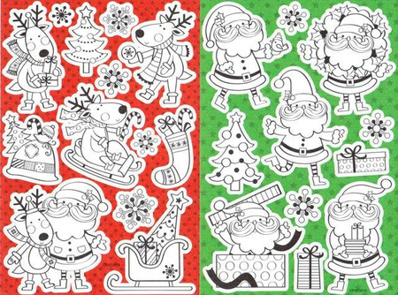 Świąteczne naklejki do kolorowania 4 arkusze Arpex