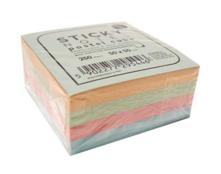 Karteczki samoprzylepne 50 x 50 mm 250 szt. PASTEL Interdruk