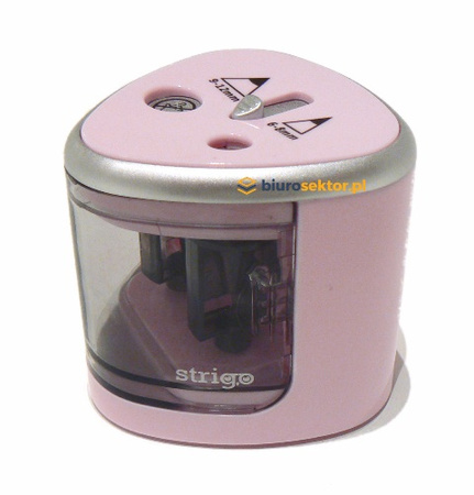 Temperówka elektryczna podwójna z pojemnikiem RÓŻOWA Strigo