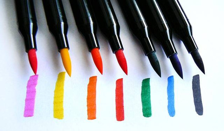 Flamastry pisaki dwustronne 7 kolorów + blender MANGA COLOR ART TOMA