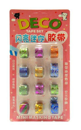 Taśma dekoracyjna samoprzylepna DECO BROKAT mix 12 szt. CORMORAN