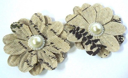 Kwiaty juta BEŻOWE 6 cm 4 szt. Luk