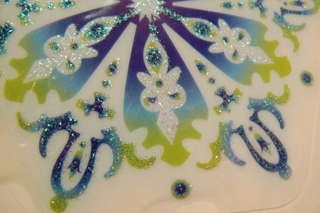 Naklejka elektrostatyczna z brokatem na okno ŚNIEŻYNKI 30 x 42 cm Arpex