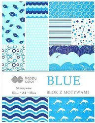 Blok z motywami A4 BLUE happy color